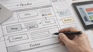 AIｗお用いてWebデザインを行うことを示したイメージ図