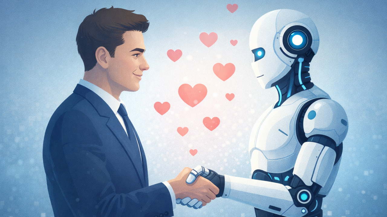 AIを人格として捉える擬人化のイメージ