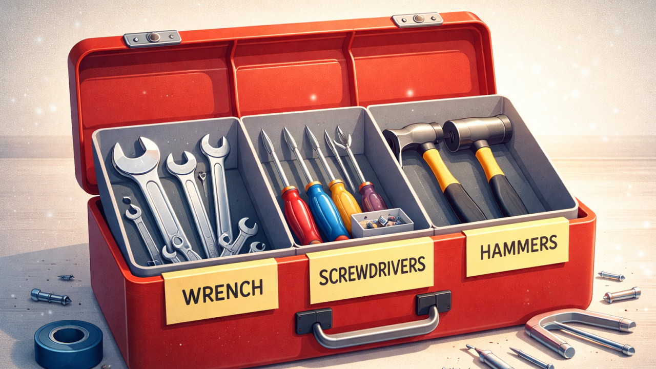 用途ごとに適したツールがあることを示すイメージ