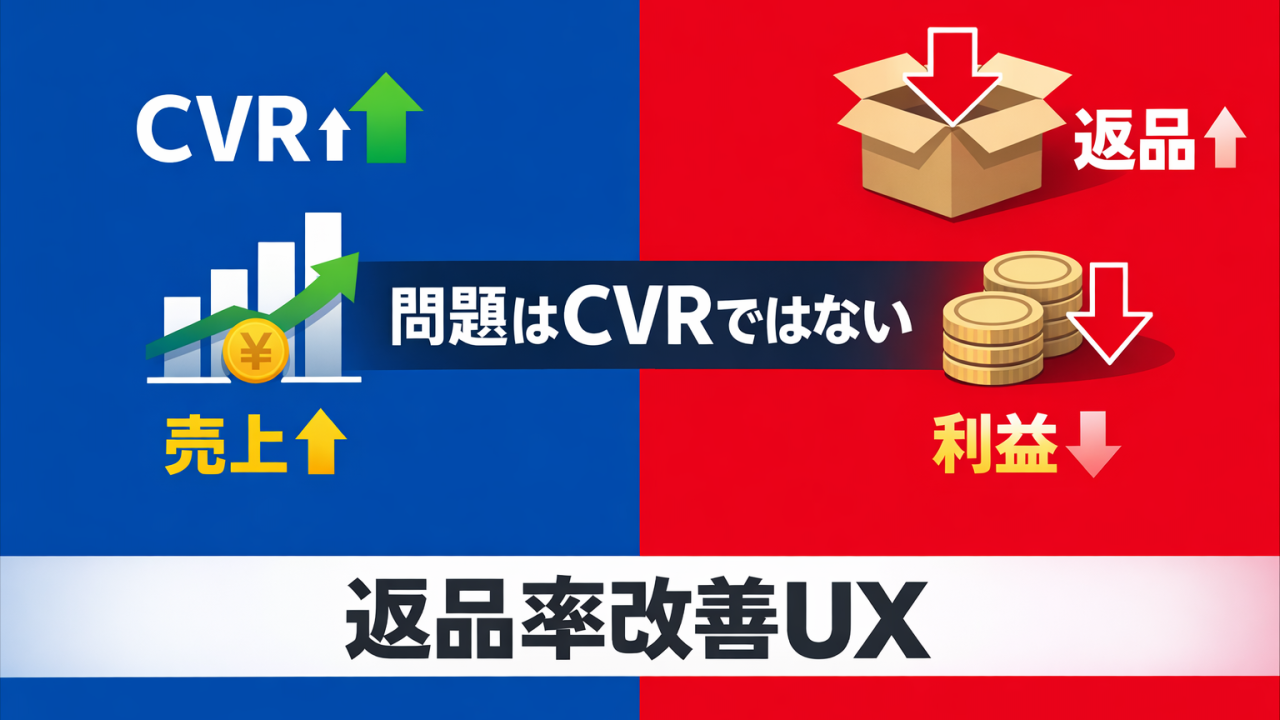 ECの返品率を改善するケーススタディ記事のサムネ