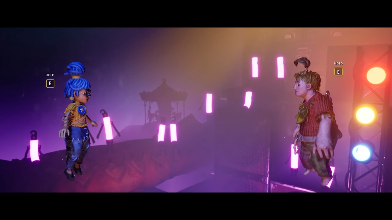 プレイヤー操作によって進行するIt Takes Twoの演出シーン